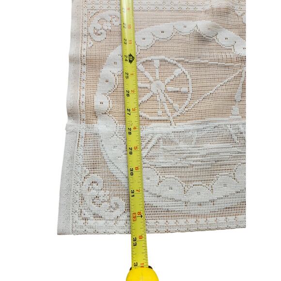 2 Elegant Beige Cottage Core Twee Lace Curtain Panels Romantic Coquette Country - Picture 7 of 8